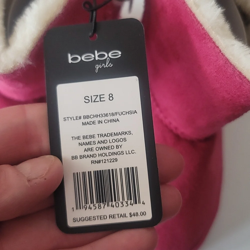 BEBE GIRLS BRIGHT PINK FAUX FUR BOOTS: NWT: TODDLER 8